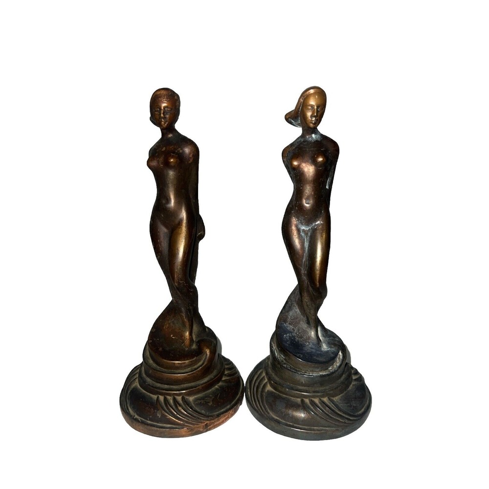 Pair Art Deco Nude‎ Statue Saxton Co. Chavalas Calif 47